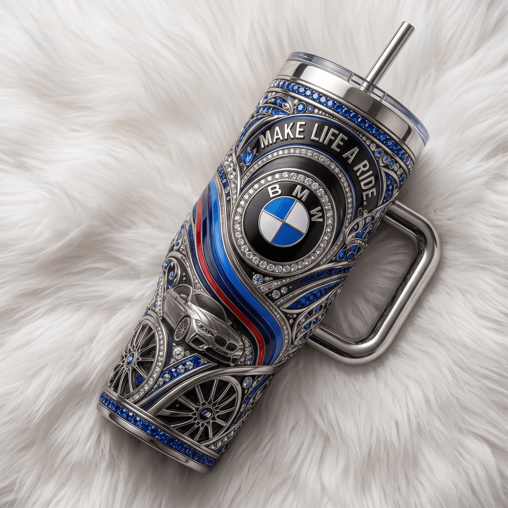 Premium BW 40oz Tumbler With Handle TNSM
