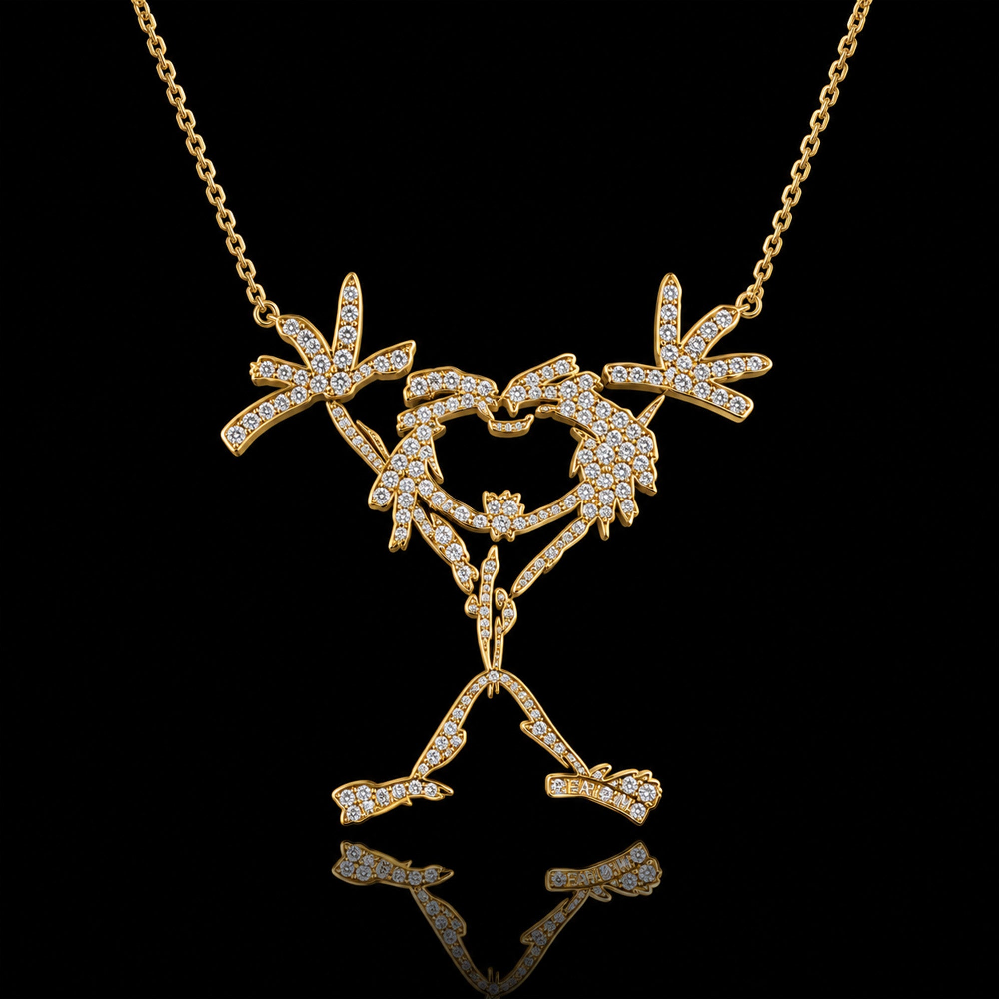 PLJ Solid Gold Chain with Diamond Pendant BMD