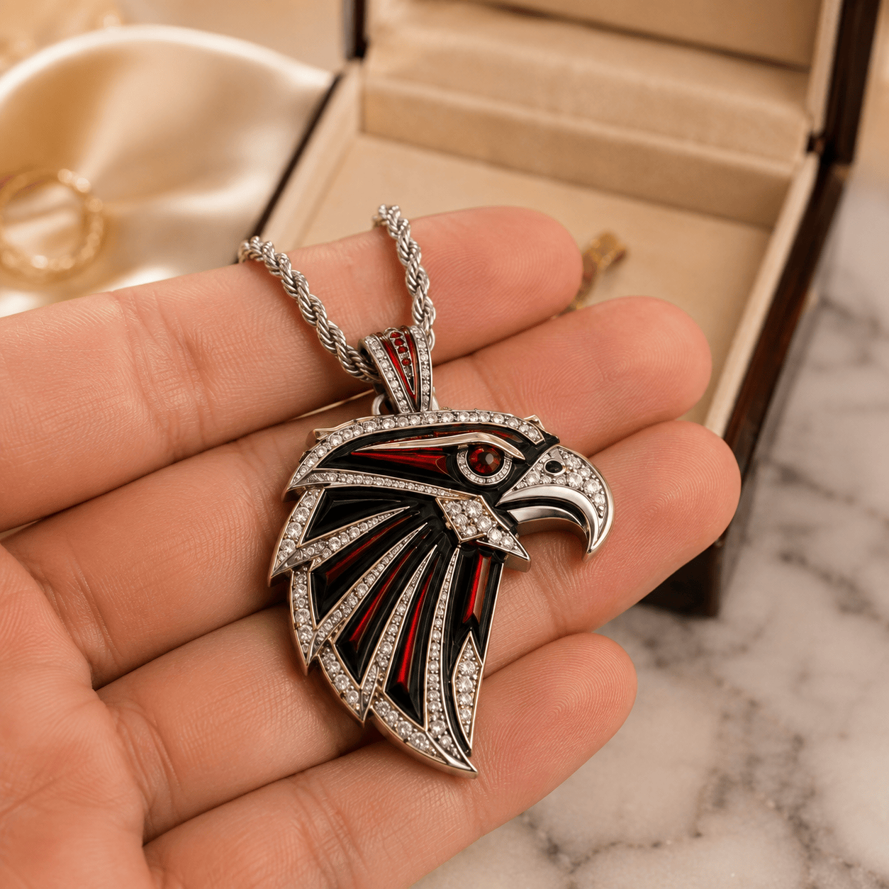 ATF Solid Silver Chain with Diamond Pendant PDL