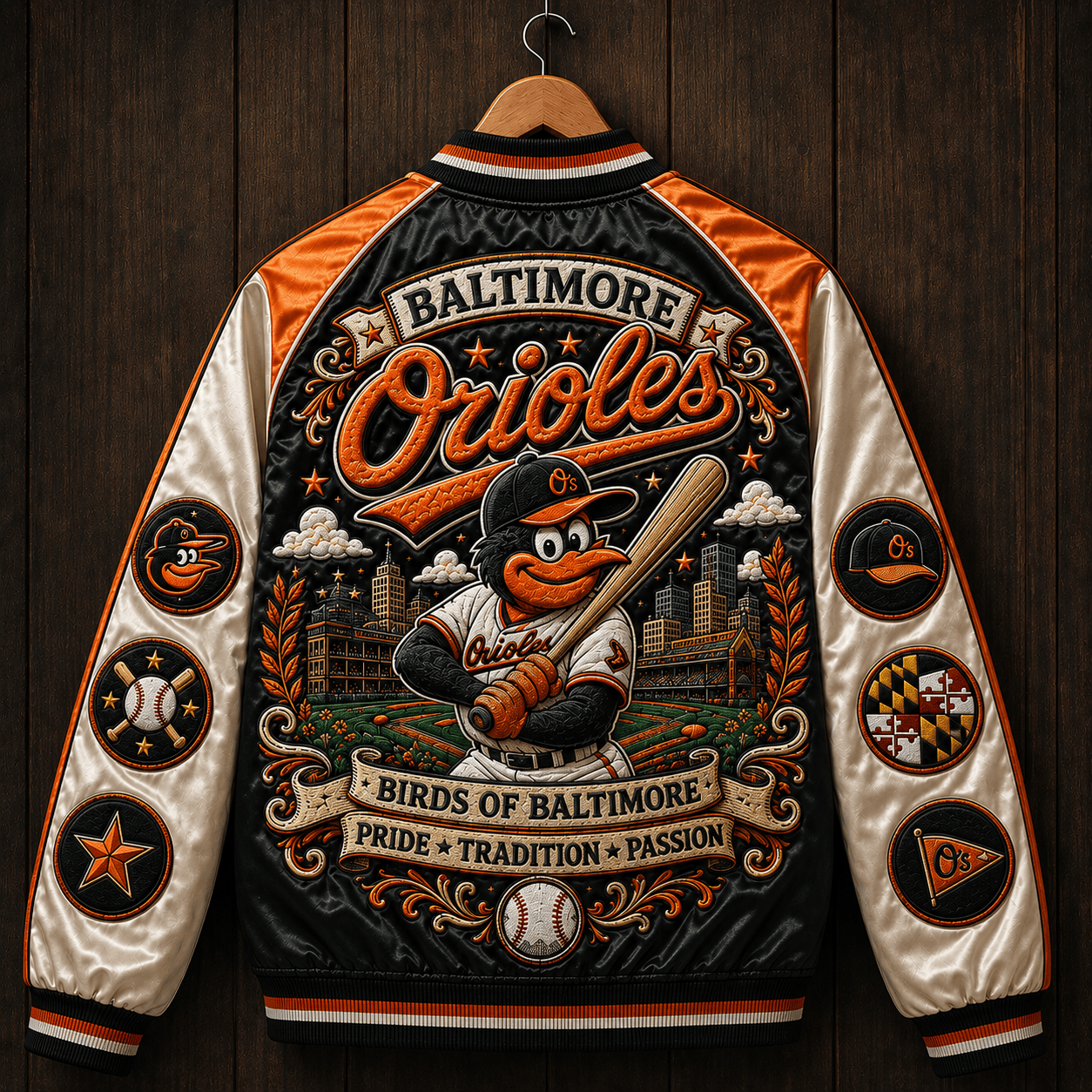 PREMIUM BTMO SATIN BASEBALL JACKET NTNA