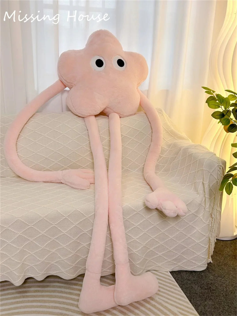 Funny Eyes Pink Star Flower Long Leg Arms Soft Pillow Cushion Cartoon Home Sofa Car Bedroom Cartoon Gift